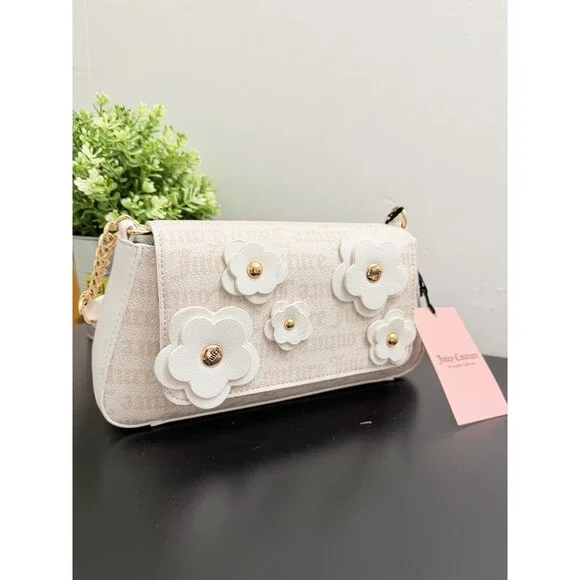 Juicy Couture Bouquet Flap Shoulder Bag in Angel Crystal NWT - Picture 9 of 9